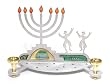Dancing Hassidim Candleholders by Yossi Steinberg ( L7" W3.5" H5" )