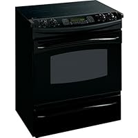 GE Profile JS968KKCC 30 Slide-in Electric Range with 5 Radiant Elements, Tri-Ring and Bridge Element, 4.1 cu. ft. Self Clean PreciseAir Convection Oven, SmartSet Glass Touch Controls, Storage Drawer and ADA Compliant: True Bisque