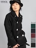 【st-001】STOCK イカリ ボタン ショート丈 ウール混 <strong>ピーコート</strong>