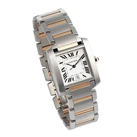 Cartier Men's Tank Francaise Automatic Stainless Steel and 18K Gold Watch #W51005Q4