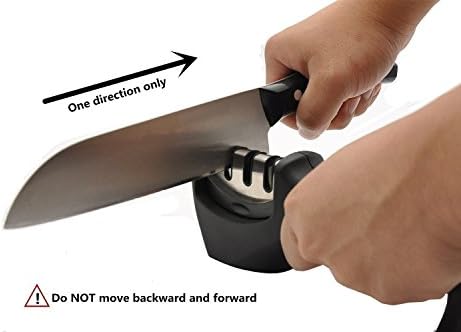 MOSOW Easy Knife Sharpener 3-stage Professional Knife-sharpening System | Sharpens Both Steel & Ceramic Knives in All Sizes