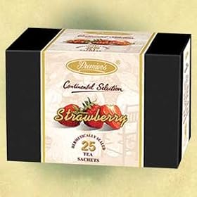Strawberry Flavored Tea Bags - 25 Individual Wrapped Continental Selection Tea Bags
