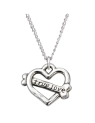Rockin Doggie Sterling Silver Necklace, True Love Heart