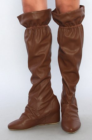 80%20 The Ruby Gathered Hidden Wedge Boot in Luggage,Shoes for Women from 80%20