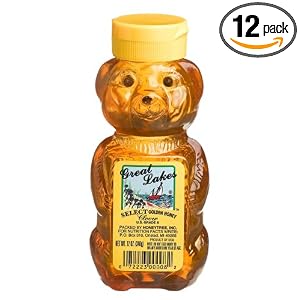 Great Lakes Select Golden Honey, 12-Ounce Plastic Bear (Pack of 12) by Great Lakes