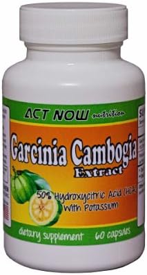 Garcinia Cambogia Pure Extract By Act Now Nutrition - Safe and Effective Premium Weight Loss Supplement - All Natural Fruit Product - Works as an Appetite Suppressant and Fat Blocker- Benefits of Formula Seen on Dr Oz Show - Great Addition to Diet or Weight Loss Program - Buy at Hot Discount Sale Price Now (60 Capsules)