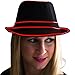 NEON NIGHTLIFE Light Up Fedora, Large, Red