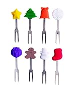 ZZZ_Merry Christmas Set Forchettina Aperitivo 8 Pz. Xmas Multicolor