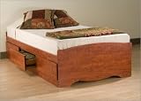 Prepac CBT-4100-2K Cherry Monterey Captain's Platform Twin Bed