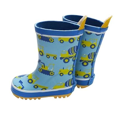 Toby Tiger Boys Digger Wellington Boots with Cotton Linings