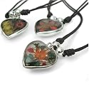 Dried Flowers, Pewter and Resin Heart Necklace-Heart "Flora Aura" -Fair Trade Gifts