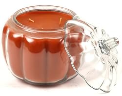 Large Glass Filled Pumpkin Candle w/ Lid
