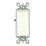 Leviton 5601-02W Decora Rocker Single Pole AC Residential Quiet Switch, White