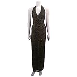 Formal Evening Gown. Halter Beaded Dress for Prom, Party, Homecoming by Sean Collection (8075 M)