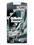 Gillette Sensor3 Disposable, Smooth Shave, 8-Count Packages