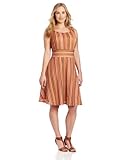 Gabby Skye Women's Plus-Size Plus Stripe Fit And Flare Dress, Pink, 2X Large