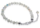Sterling Silver Cats Eye & Clear AB Crystal.925 Sterling Silver 7 to 9 inch Adjustable Bracelet Made with Swarovski Elements