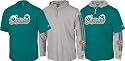 Miami Dolphins -Aqua/Gray- Hoodie Tee Combo