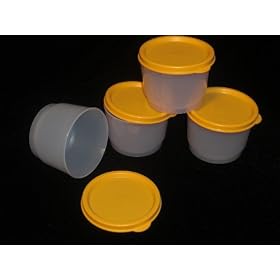 Tupperware Snack Cups. Set of Four. Red seals by Tupperware