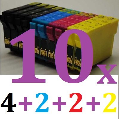 Tintetec: 10x Druckerpatronen Kompatibel für Epson Stylus Drucker S22 SX125 SX130 SX230 SX235W SX420W SX425W SX430W SX440W SX435W BX305F BX305FW S-22 SX-125 SX-420W SX-425W BX-305F BX-305FW Tintenpatronen Tinten Patronen