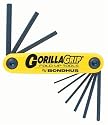 Bondhus 12591 GorillaGrip&laquo; Set of 9 Hex Fold-up Keys, sizes .050-3/16-Inch