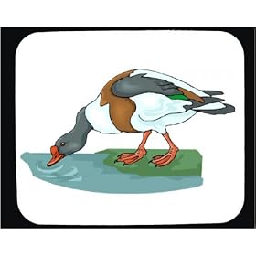 Decorated Mouse Pad with drinking, brown, duck, bird