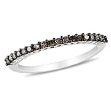 14K White Gold Brown Diamond Band, (.2 cttw, I2-I3 Clarity)