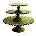 12" GREEN RUFFLED FOOTED CAKE PLATE