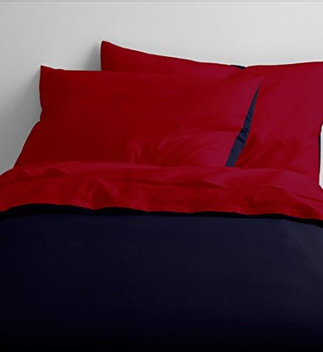 Red/Navy Twin XL Duvet Cover + Sheet Set