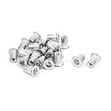 uxcell　リベットナット　アルミニウム素材　シルバートーン　フラットヘッド　20枚入り