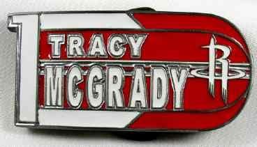 Tracy McGrady Houston Rockets Player Belt Buckle, NBA Basketball Buckle