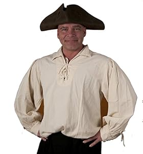 Dress Like a Pirate Historically Accurate Heavy Cotton Morgan Shirt (3XL, 1. Natural)