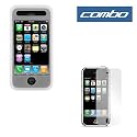 Premium Apple Iphone 3g Clear / White Silicone Skin Case + Full Screen LCD Protector