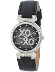 XOXO Womens XO3063 Black Leather Strap Watch