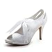 Women's Satin Upper High Heel Pumps Peep-toes With Sash Wedding Bridal Shoes