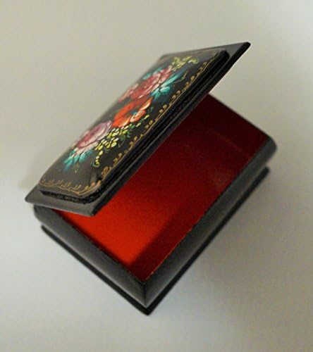 Russian Lacquer Small Box "Flowers" from Mstera #1