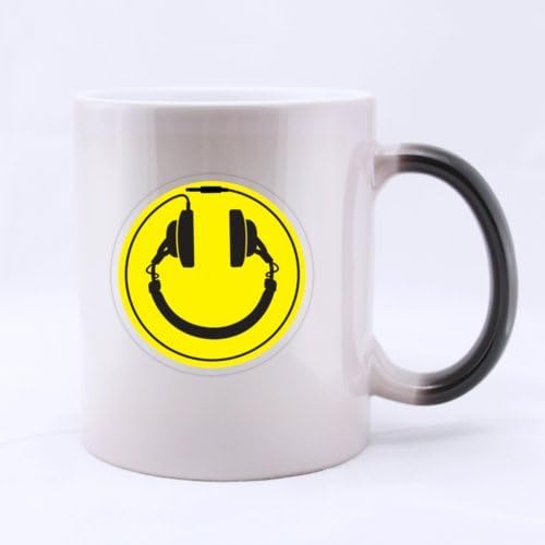 Fashion Modern Design Eyephone Creat A Funny Smile (Twin Side) Magic Surprise Mug Changing Black And White Morphing Mug (11 Oz)