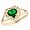 10k Gold Heart Synthetic Emerald May Birthstone Ring