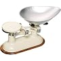 Natural Elements Cast Iron Scale with Ivory Body & Acacia Wood Stand, netscaivr Gift Boxed