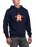 MLB Men's Houston Astros 1986 Cooperstown Felt Tek Patch Long Sleeve Hooded Fleece Pullover (Athletic Navy, Large)