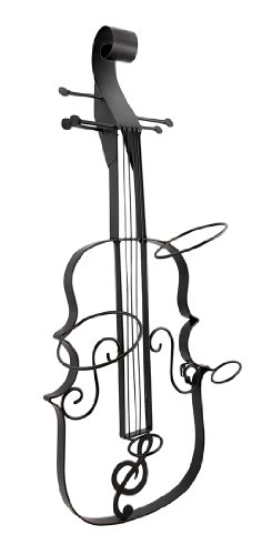 See Wall Mounted Metal Violin 2 Bottle Wine Rack