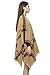 HITOP Women's Knitted Cardigan Irregular Plaid Sweater Shawl Poncho Capes Coat (Khaki)