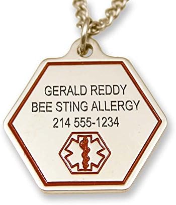 Medic ID Necklace - Custom Engraved - Hypo-allergenic Stainless Steel - Choice of size and engraving