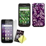 Purple & White Flower Hard Case / Cover / Shell & LCD Screen Guard / Protec ....