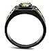 Marimor Jewelry Men's 1 Carat Olivine Green Cubic Zirconia Stainless Steel Black Ion Plated Ring Size 10