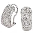 14k White Gold & Diamond Pave' Set Hoop Earrings (1.50ctw)