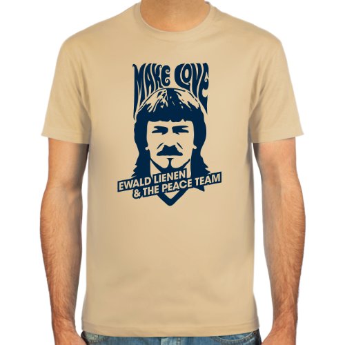 T-Shirt Ewald Lienen ::: Farbauswahl: skyblue, sand, weiß oder deepred ::: Größen: S-XL ::: Fußball-Kult