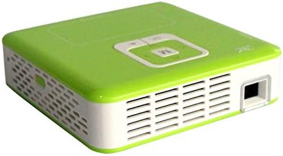Wifi Android 5.0 Operating System Quad-core Support 1080p Bluetooth DLP LED Mini Wallet Pocket 295g Built- In Battery 6000 mAh Rechargeable and portable Pico Projector(Green) for Iphone Ipad/andorid Smart Phone Support Miracast DLNA