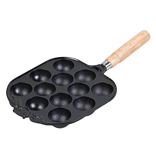 Happy Sales Happy Sales Cast Iron Takoyaki Pan, 10W x 2H x 10L, Black