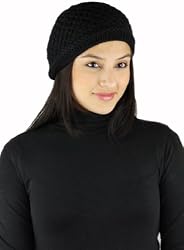 Handmade 75% Alpaca Natural Fiber Lightweight Beret - Elegant in Black (One-of-a-kind)